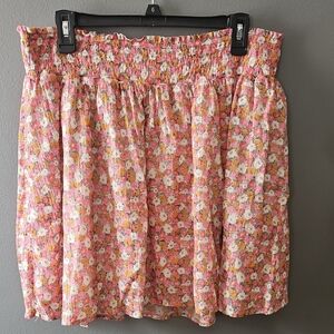 Old Navy Floral A-Line Skirt - Pink, Orange, and White